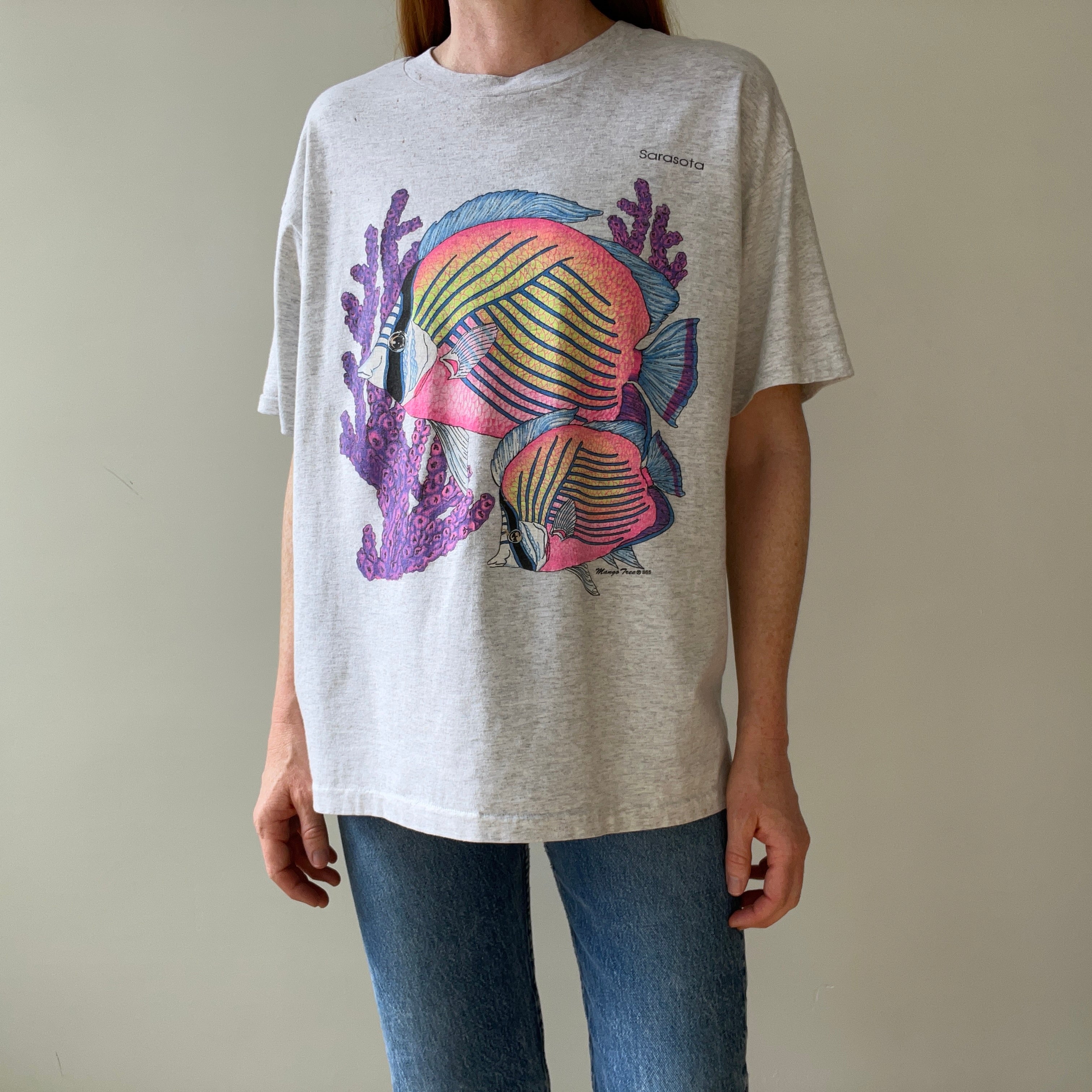 1990s Sarasota Fish Graphic T Shirt - GREAT FIT!!!!