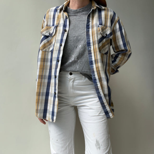 1990/2000s Neutrals and Navy Cotton Flannel