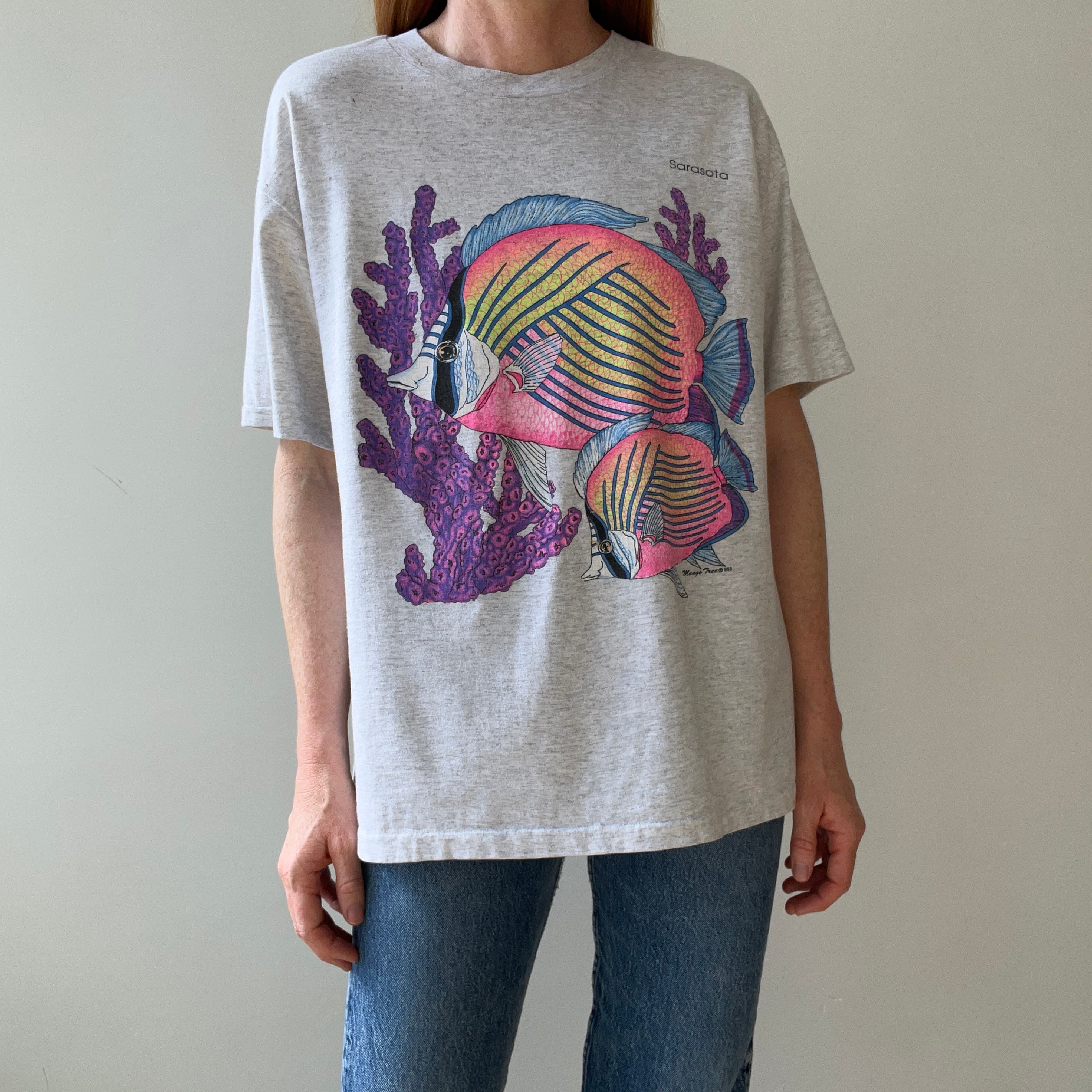1990s Sarasota Fish Graphic T Shirt - GREAT FIT!!!!