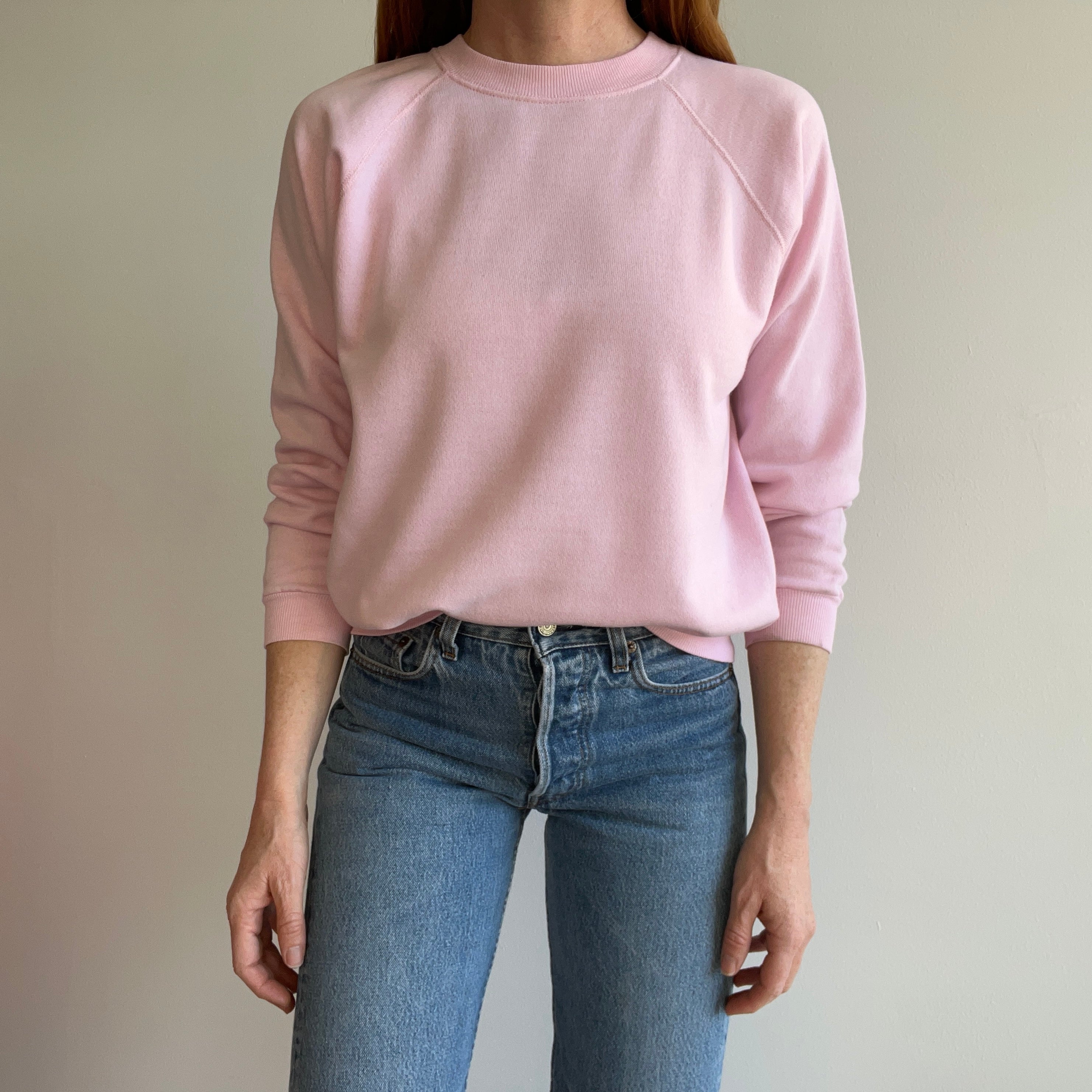 1980s Baby Pink Smaller Raglan by Hanes