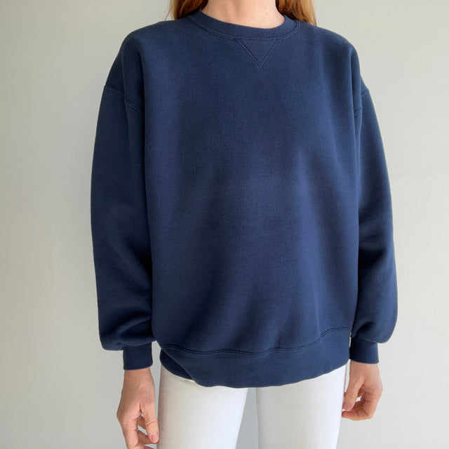 1980s USA Made *Perfectly* Russell Navy Single Gusset Sweatshirt - SWOOOOOON