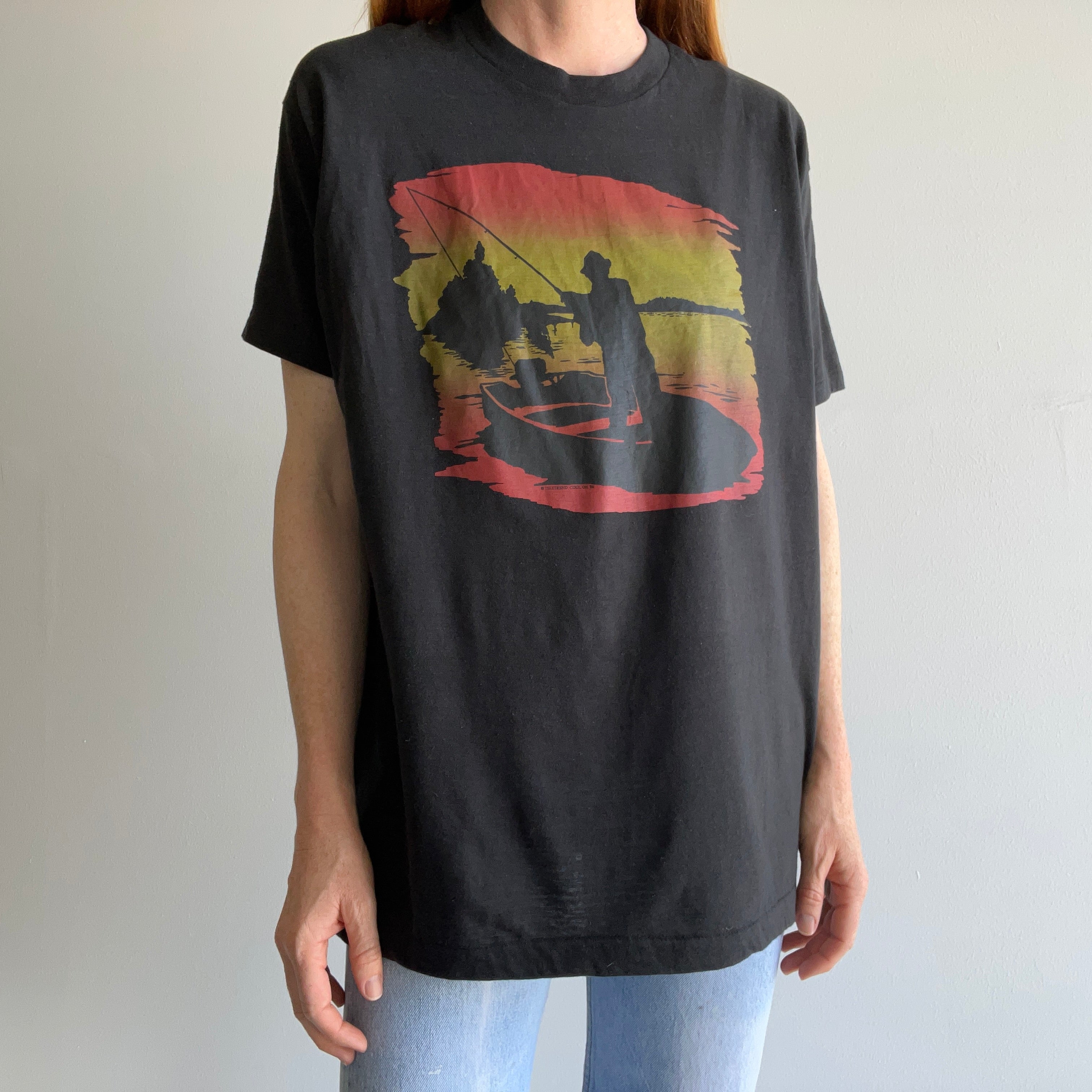 1980s Fishing on the Lake T-Shirt by Screen Stars