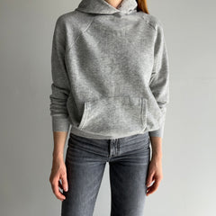 1980s Perfect Generic Gray Pull Over Hoodie with Dreamy Sleeves