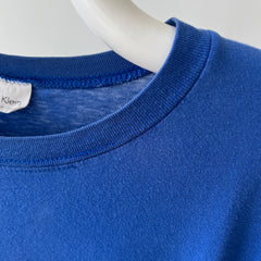 1990s Calvin Klein USA Blank Dodger Blue Cotton T-Shirt