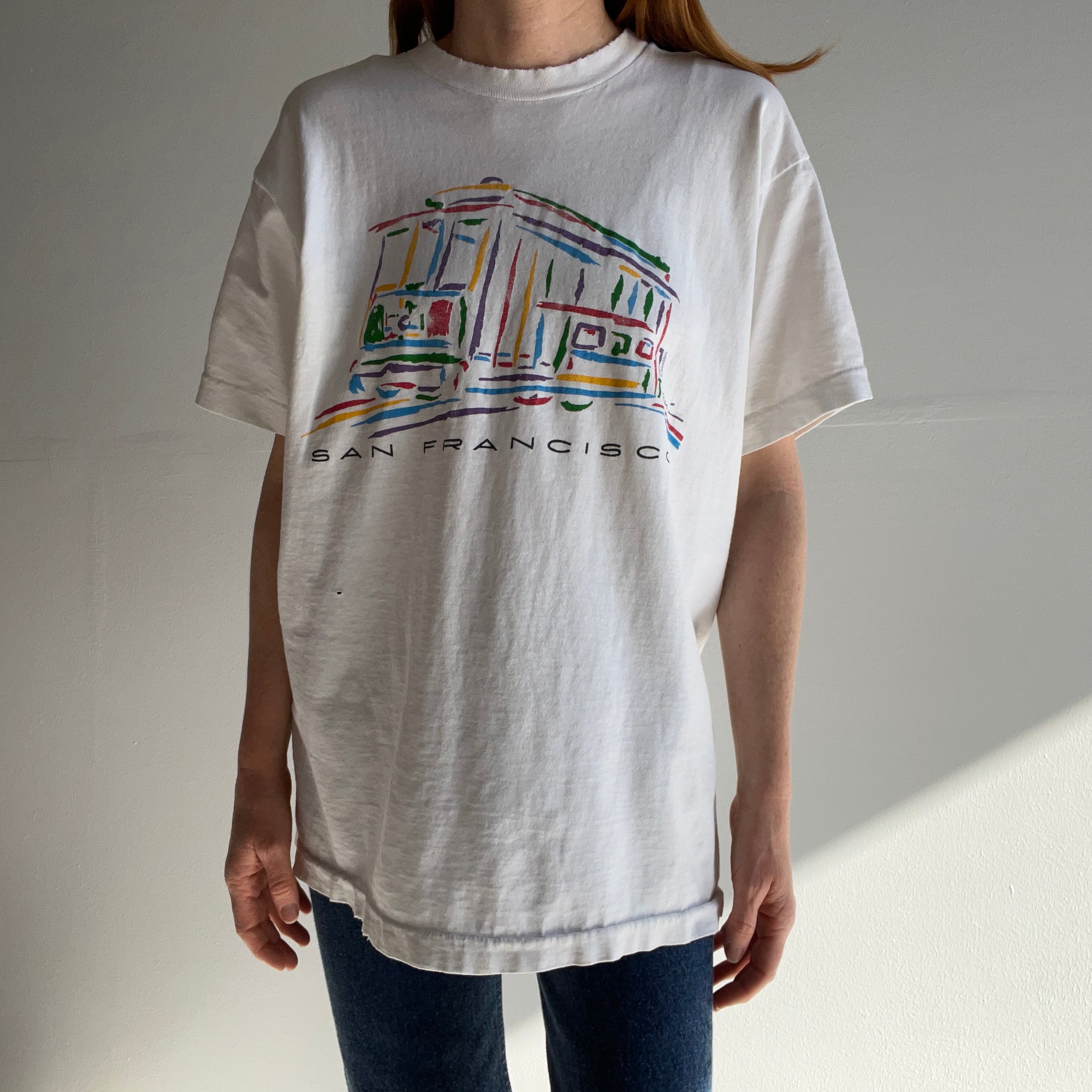 1980s Perfectly Tattered San Francisco Cotton T-Shirt