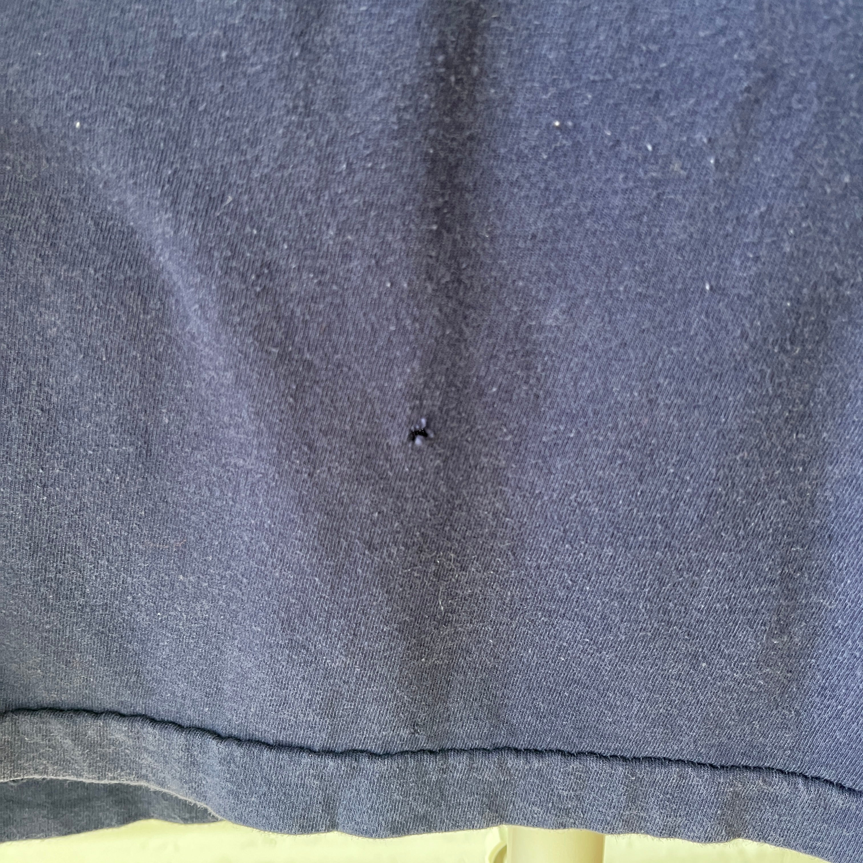 1990s Navy Pocket T-Shirt - Cotton