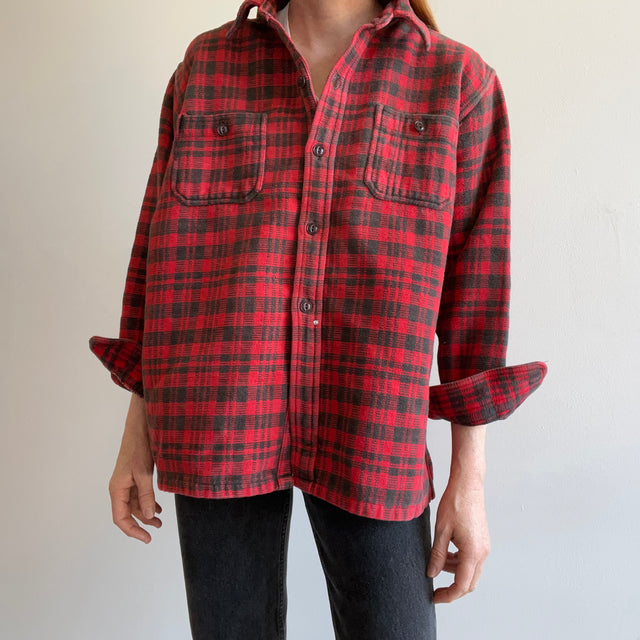 1970s Super Rad Heavy Knit Cotton Flannel/Jacket