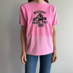 1980s Westport Grand Prix Extreme Sun Fade Cotton T-Shirt - Staining