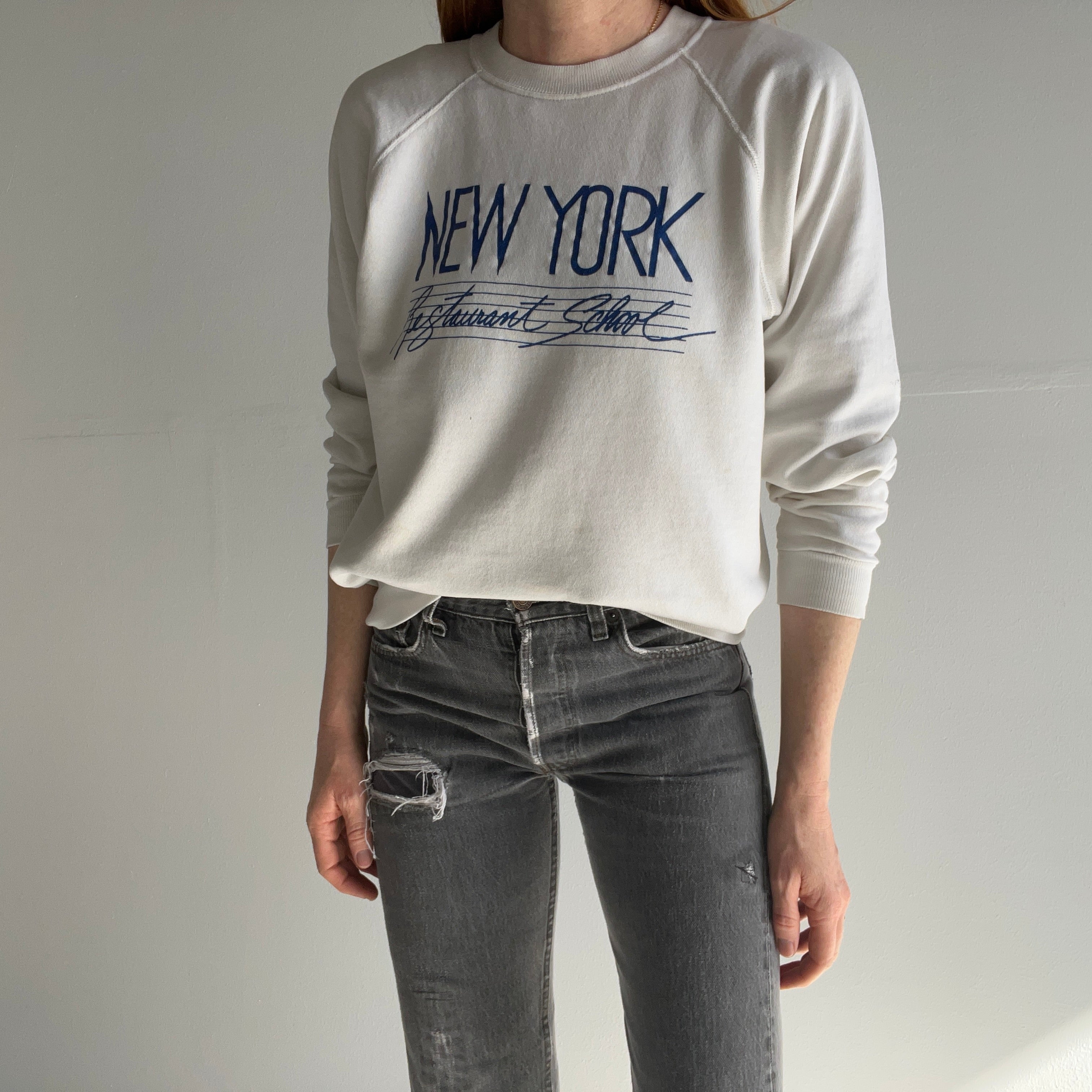 1980s New York Restaurant School Worn Out Sweatshirt