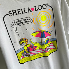 1980s Sheila Loo -  A Clean Beach Is A Happy Beach T-Shirt