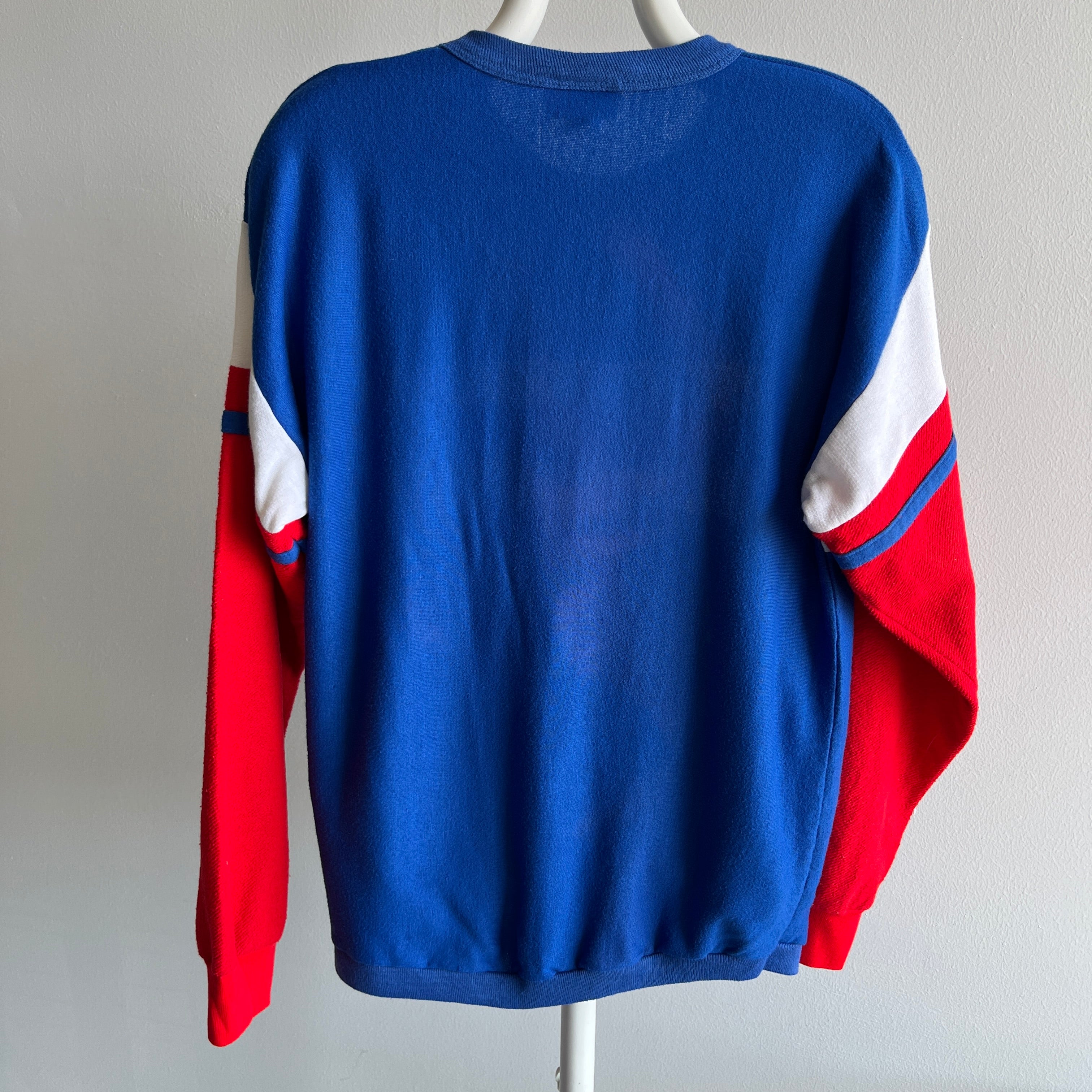 Blue white red sweatshirt online