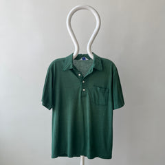 1970s Forest Green Polo Style T-shirt