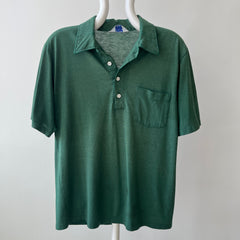 1970s Forest Green Polo Style T-shirt