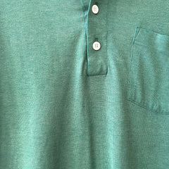 1970s Forest Green Polo Style T-shirt