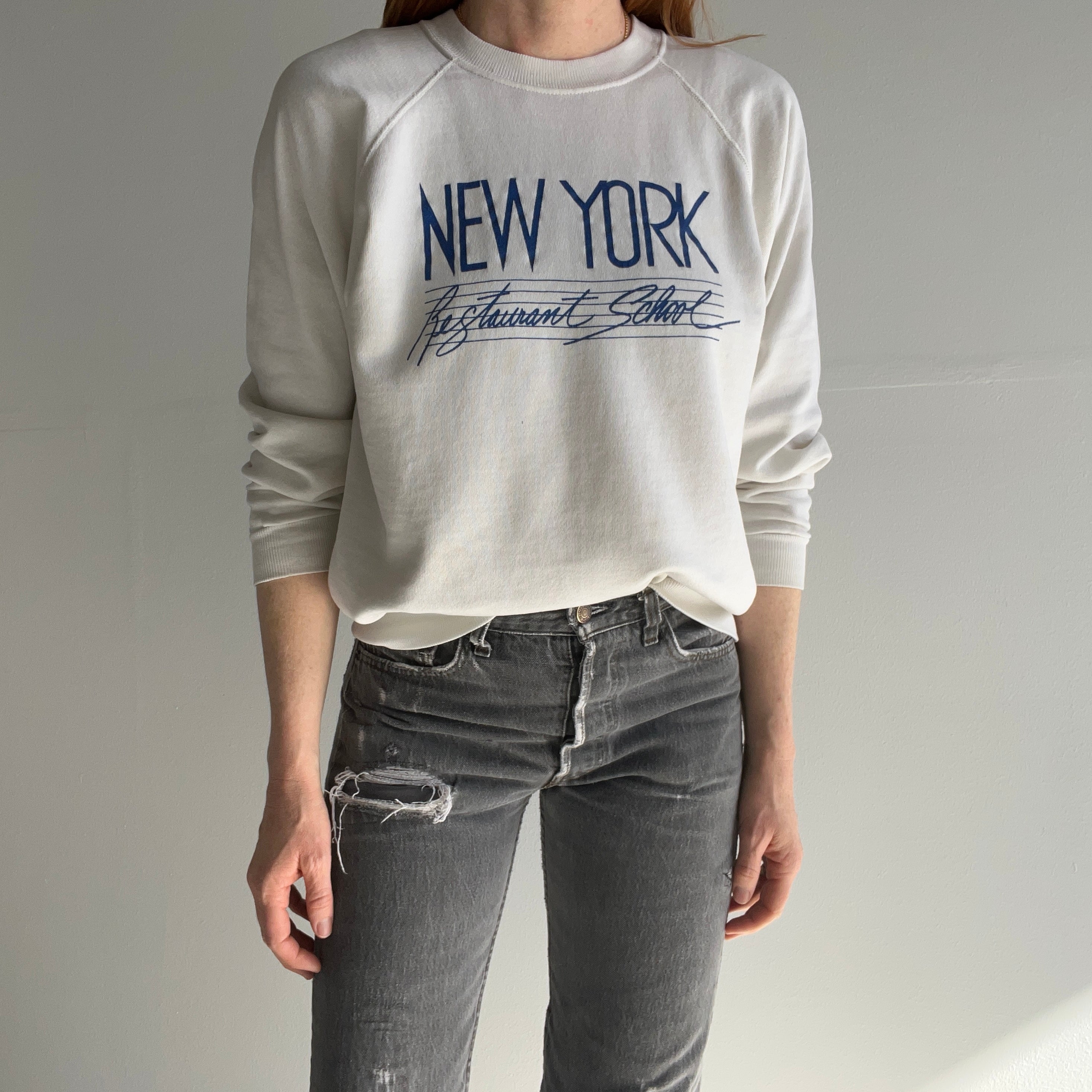 1980s New York Restaurant School Worn Out Sweatshirt