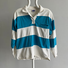 1980s Color Block Long Sleeve Polo with a Pocket!