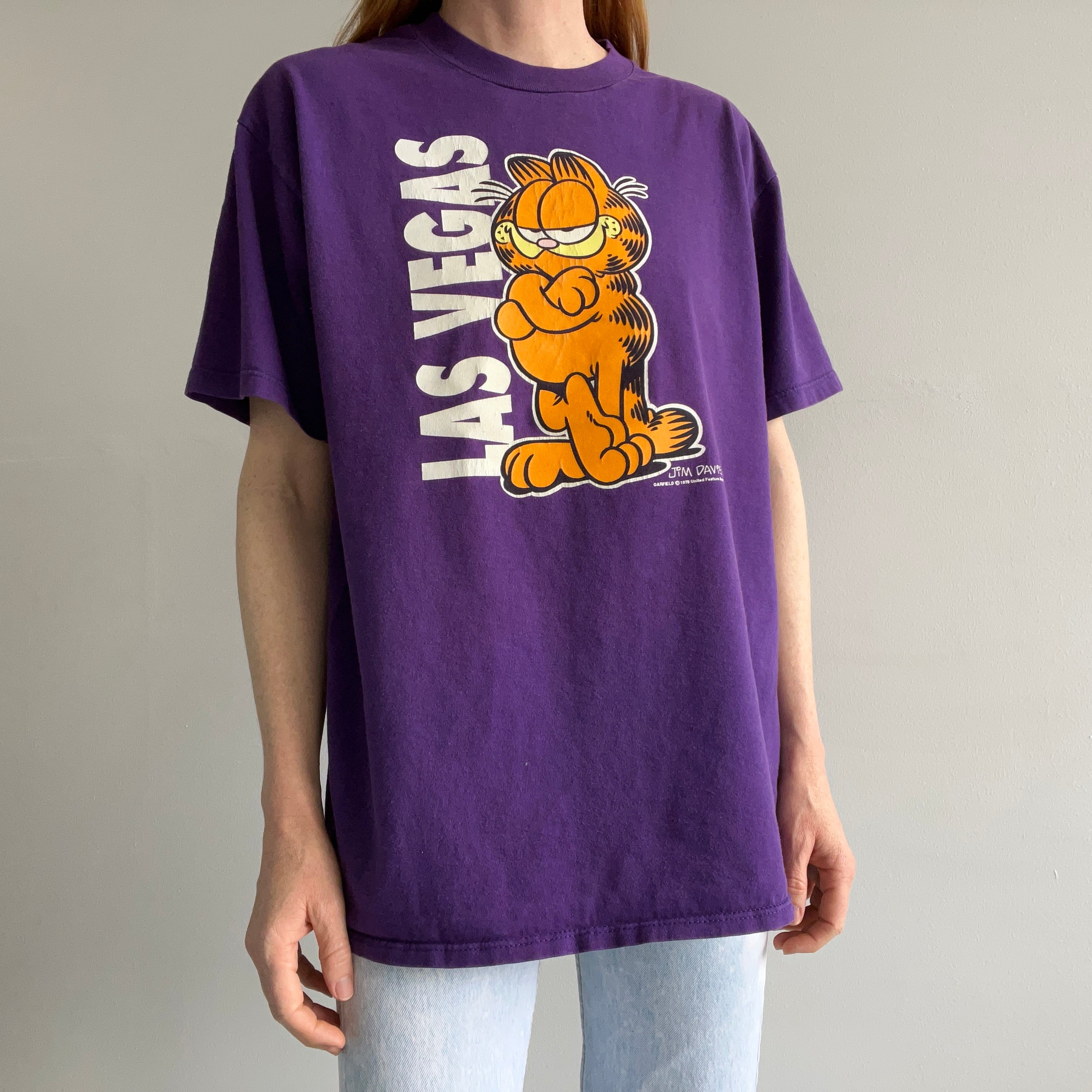 1978 Print on a 1990s Shirt - Garfield in Las Vegas by Velva Sheen