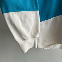 1980s Color Block Long Sleeve Polo with a Pocket!