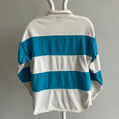 1980s Color Block Long Sleeve Polo with a Pocket!