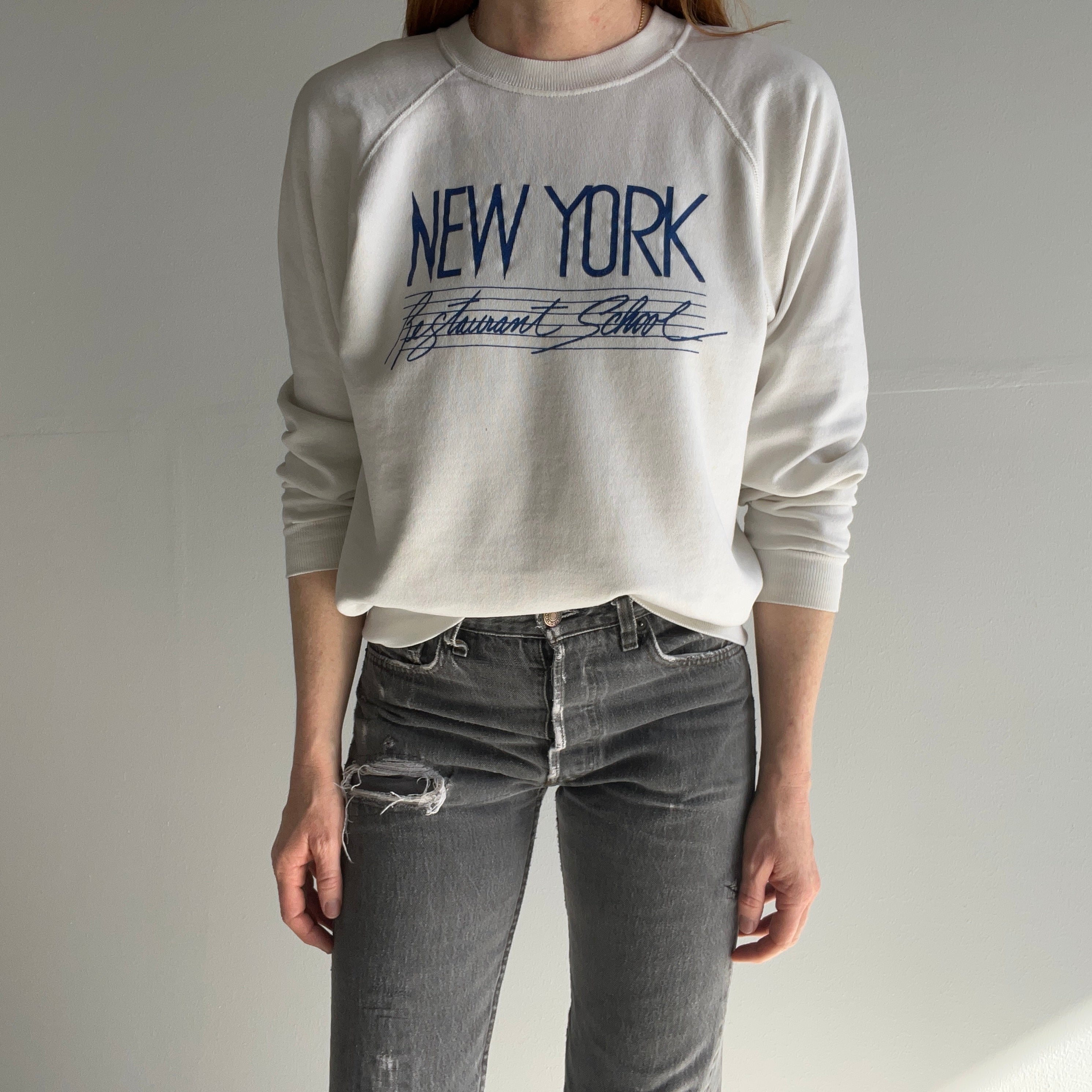 1980s New York Restaurant School Worn Out Sweatshirt