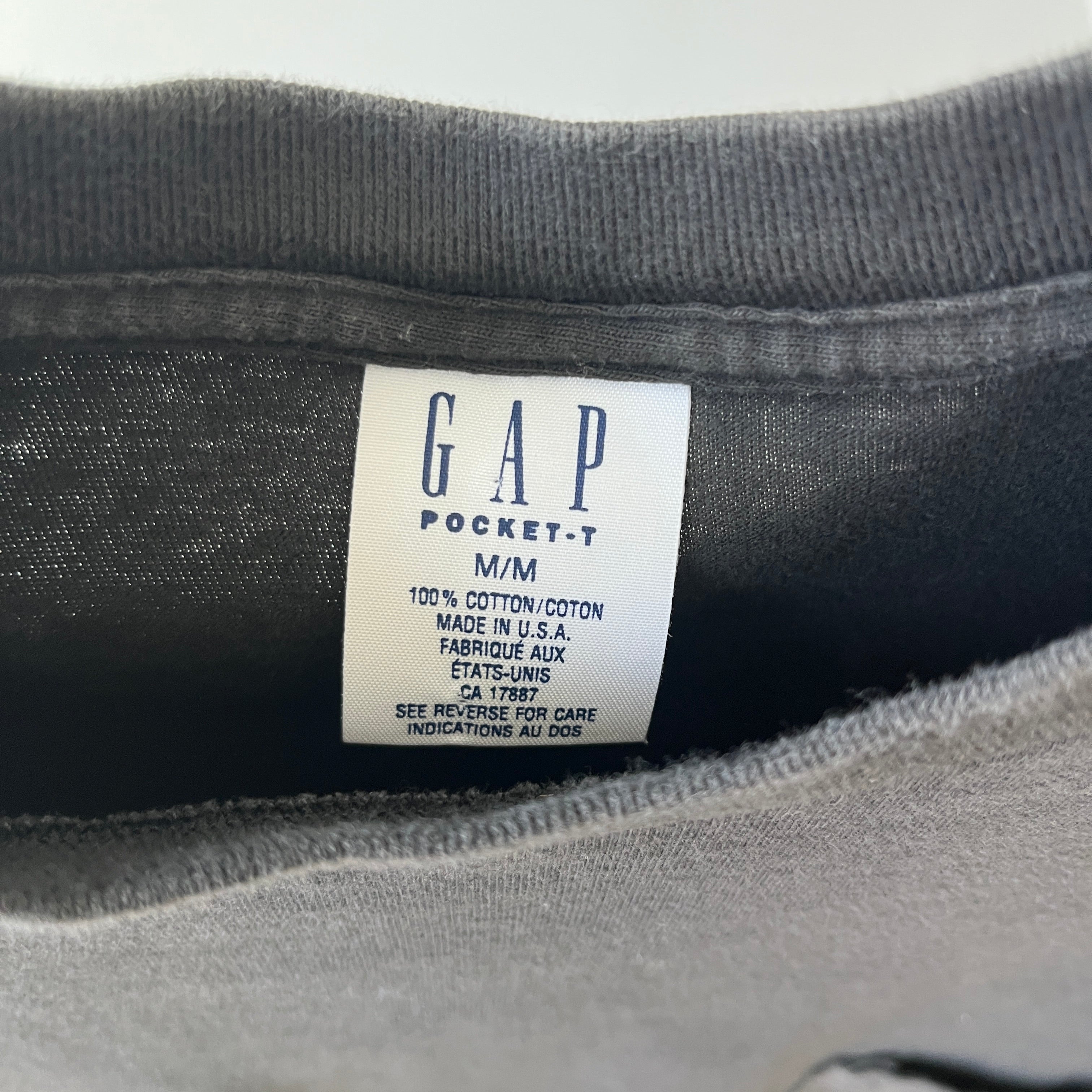 1990s Faded Black GAP Cotton Pocket T-Shirt - USA Made