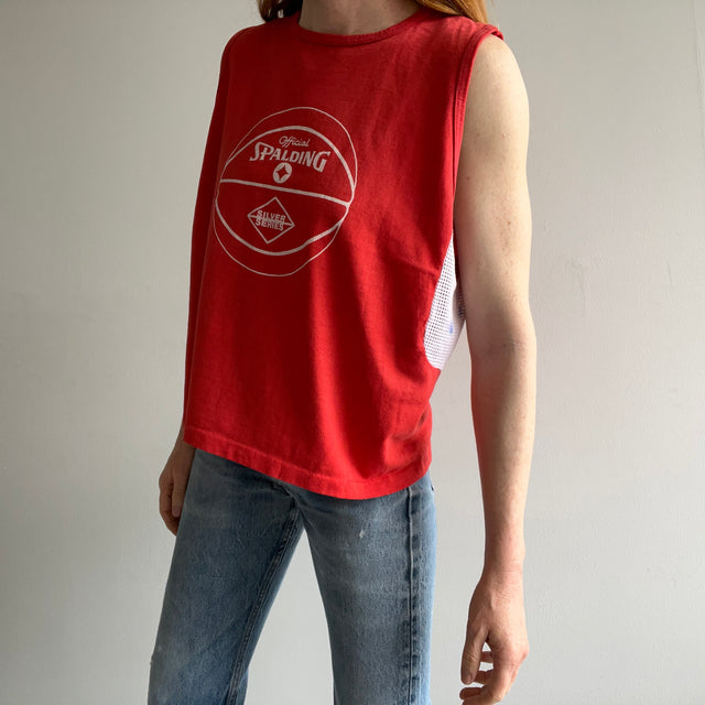 1980s Official Spalding Silver Series Mesh Sides Tank Top - !!!