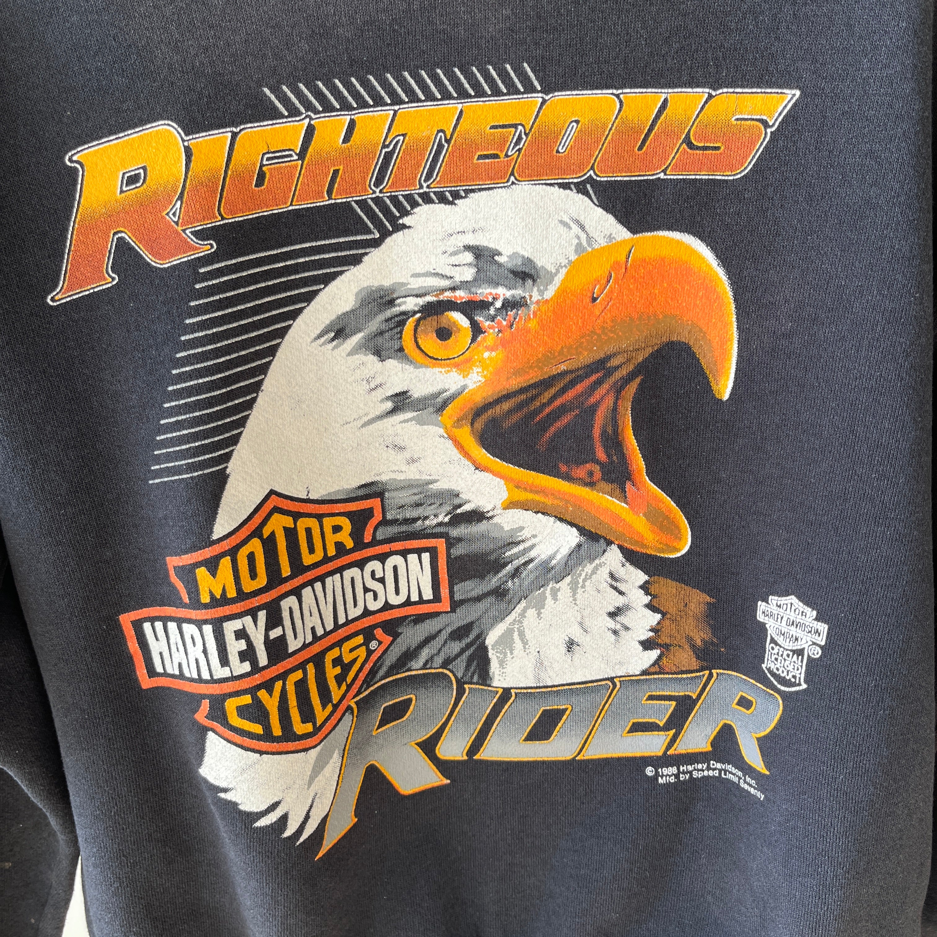 1988 Righteous Harley Eagle Sweatshirt - Collectible