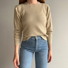 1980s Tan/Khaki/Boba Tea Colored Thermal Knit