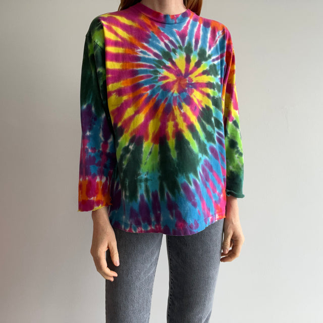 1980s Cut Long Sleeve Tie Dye T-Shirt - So Good!