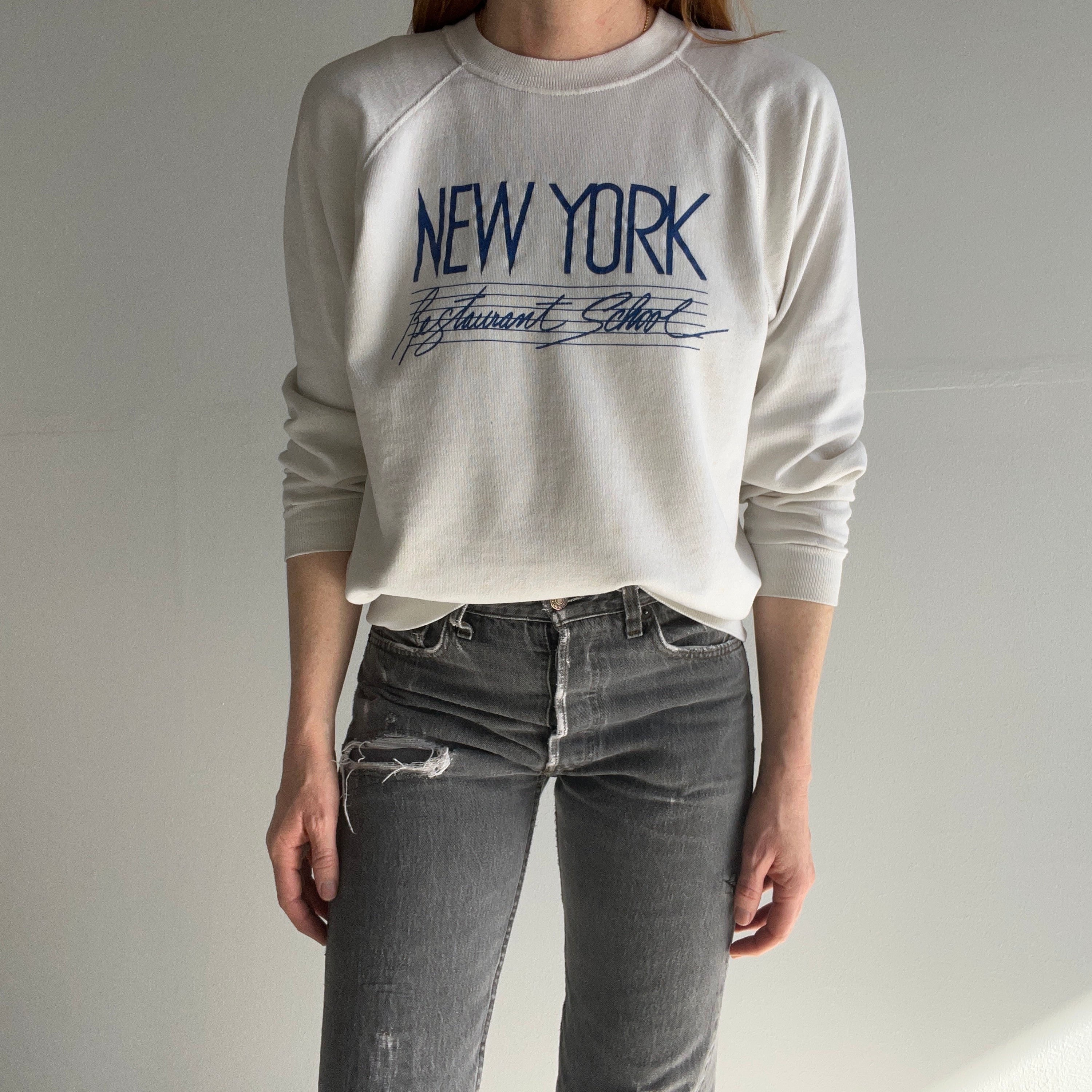 1980s New York Restaurant School Worn Out Sweatshirt