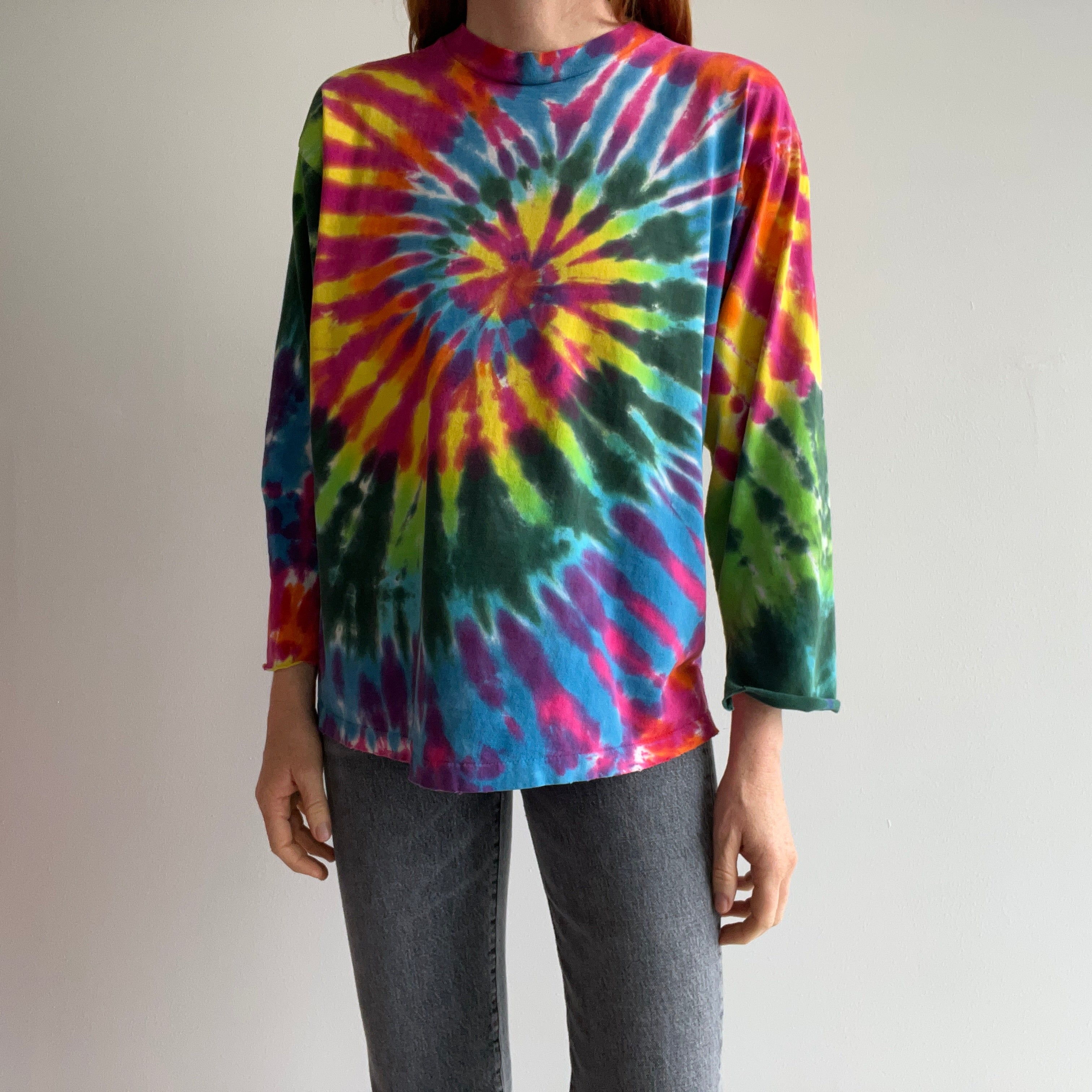 1980s Cut Long Sleeve Tie Dye T-Shirt - So Good!