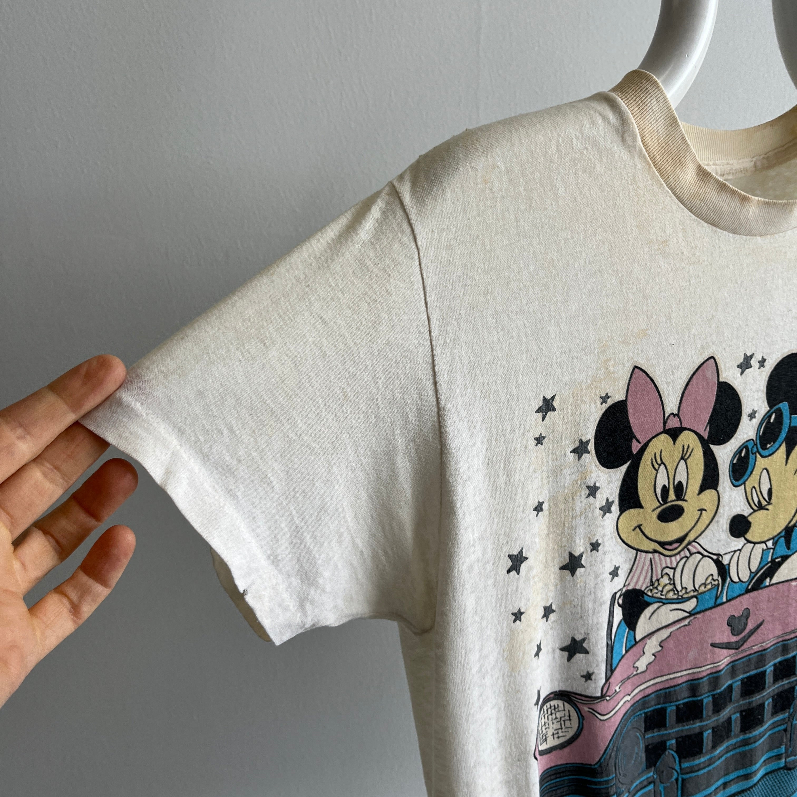 1980s Paper Thin Mini and Mickey Epically Stained T-Shirt - Front and Back