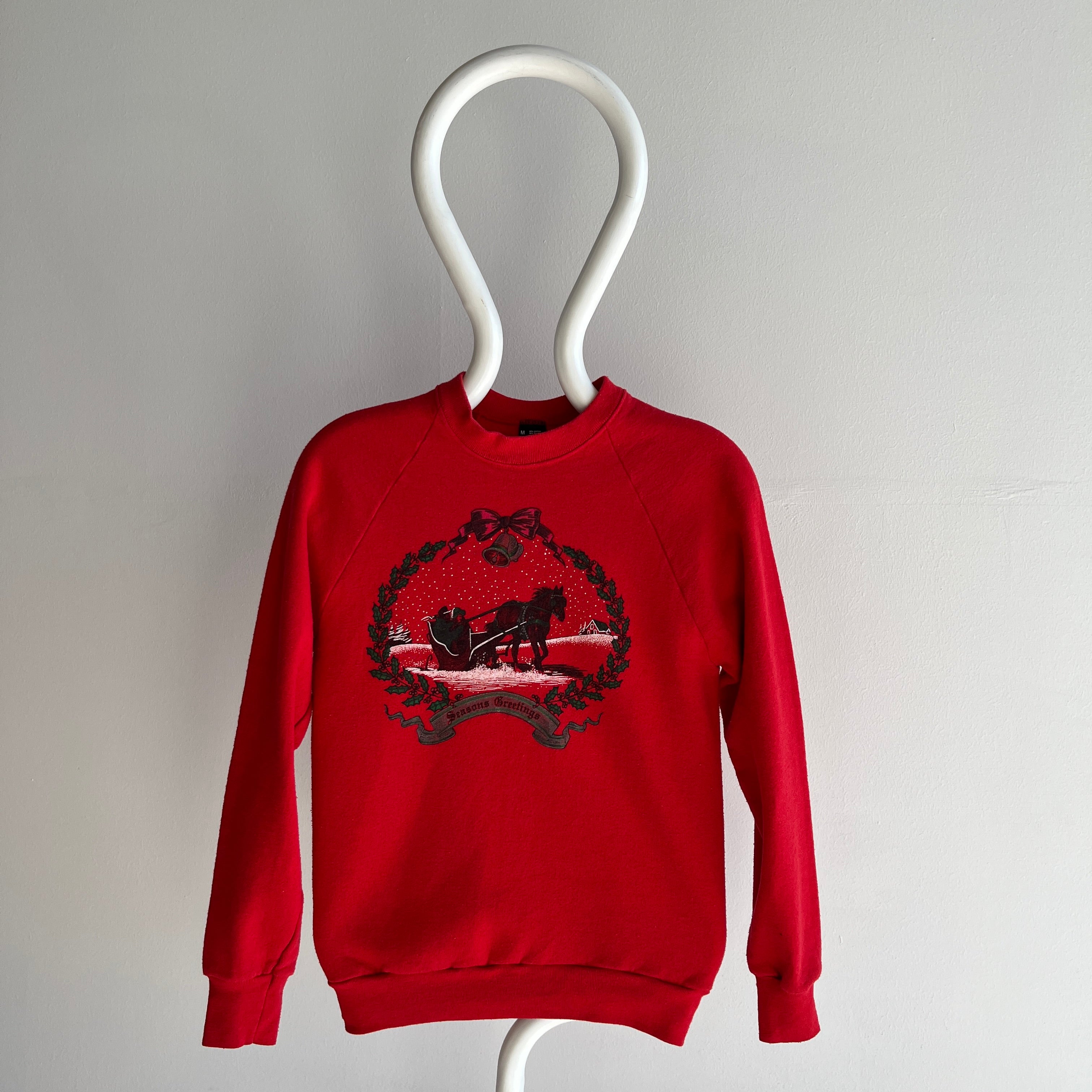 1980s Seasons Greetings Smaller Sweatshirt by Screen Stars