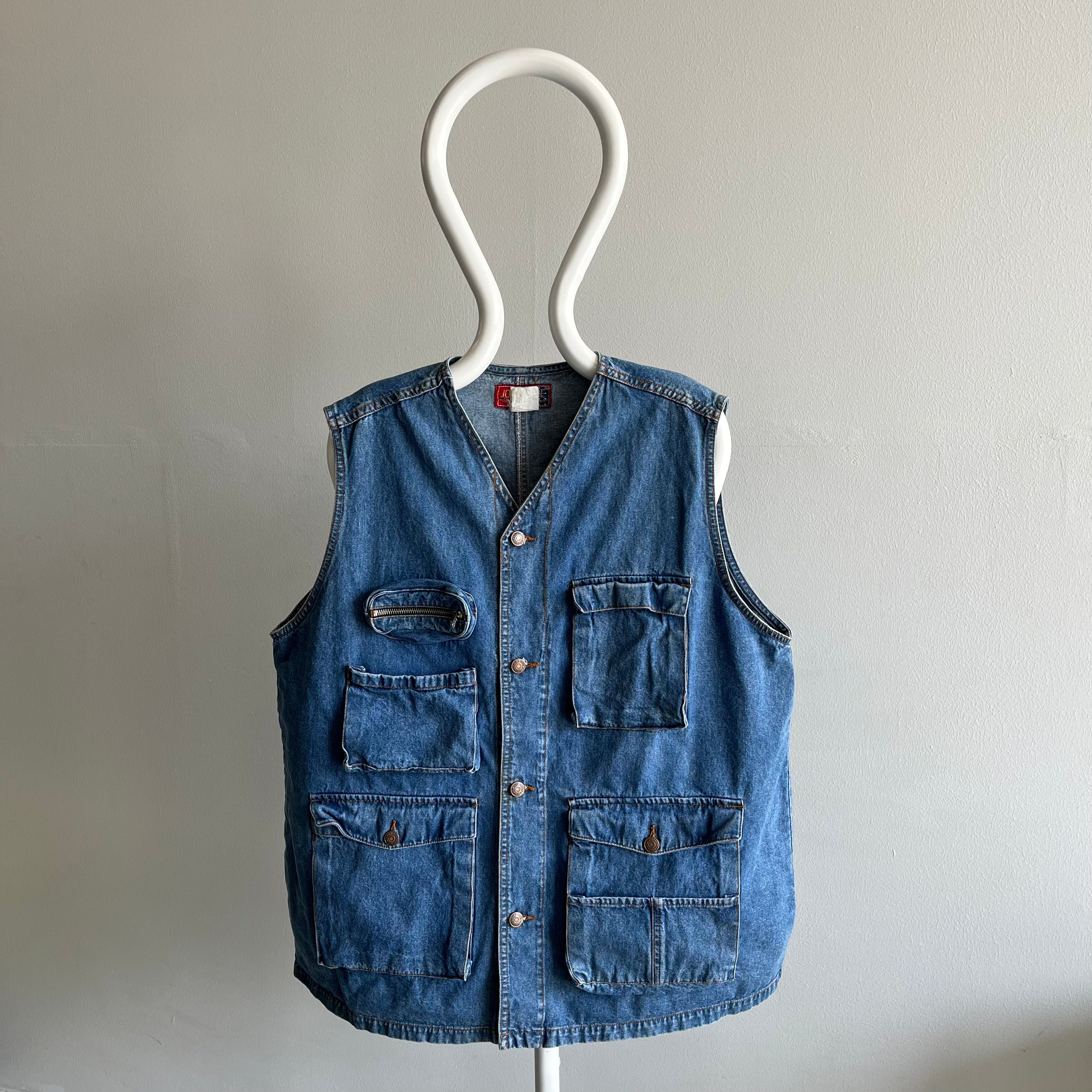 1980s Jordache Pockets on Pockets Denim Vest