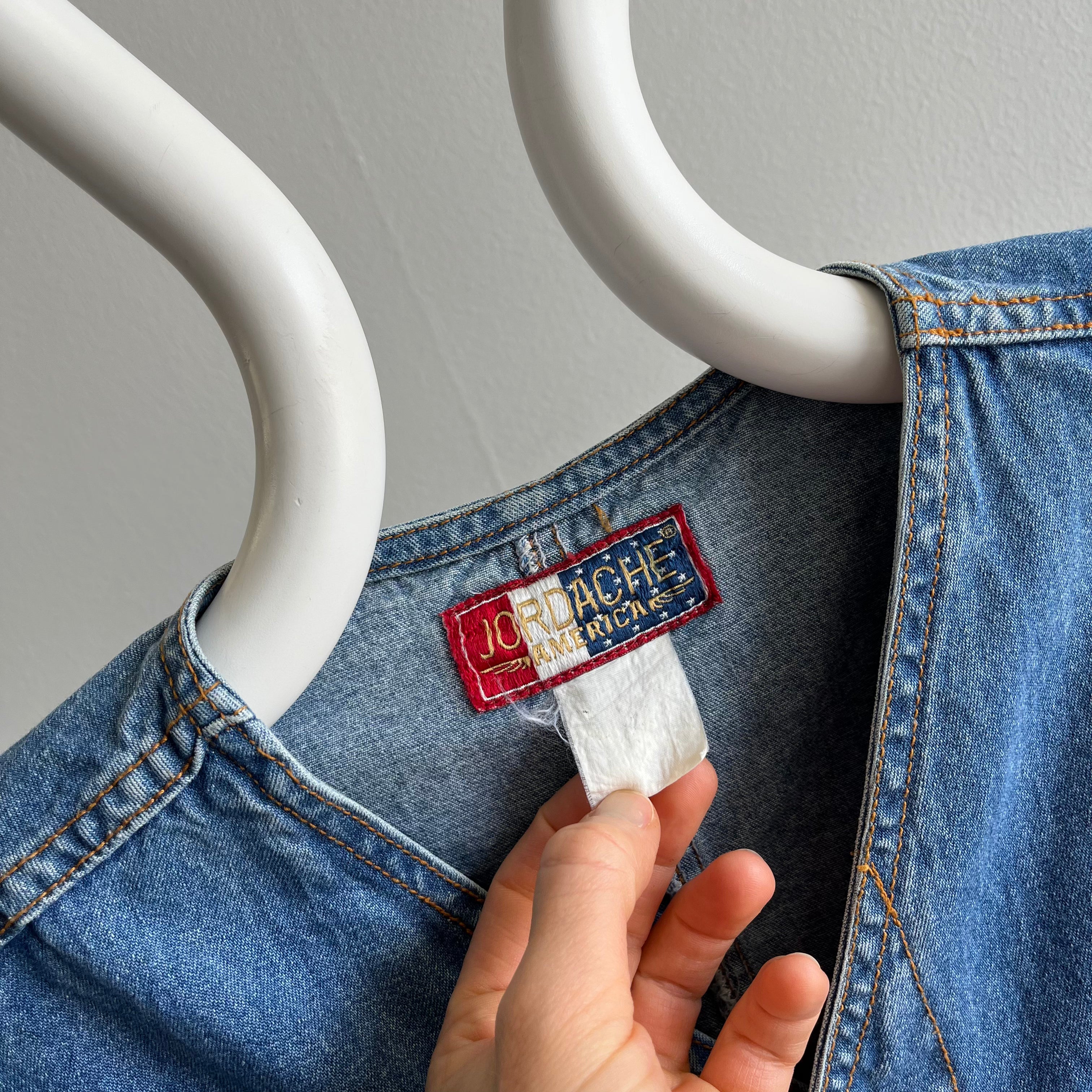 1980s Jordache Pockets on Pockets Denim Vest