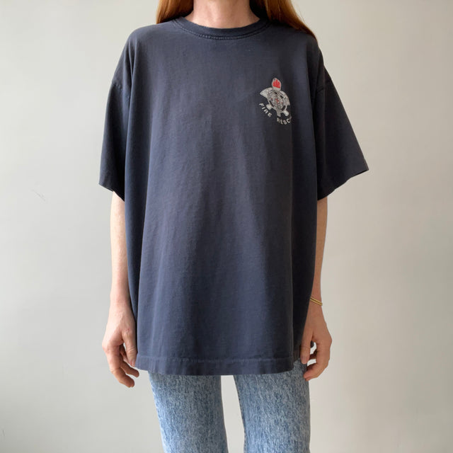 1980s Faded Black Eastern Hill Fire Rescue T Shirt