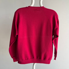 1980s Magenta Pink/Burgundy Wine Raglan Sweatshirt