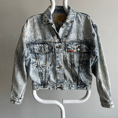 1980s Jordache SUPER RAD ACID WASH CROP TOP Denim Jacket