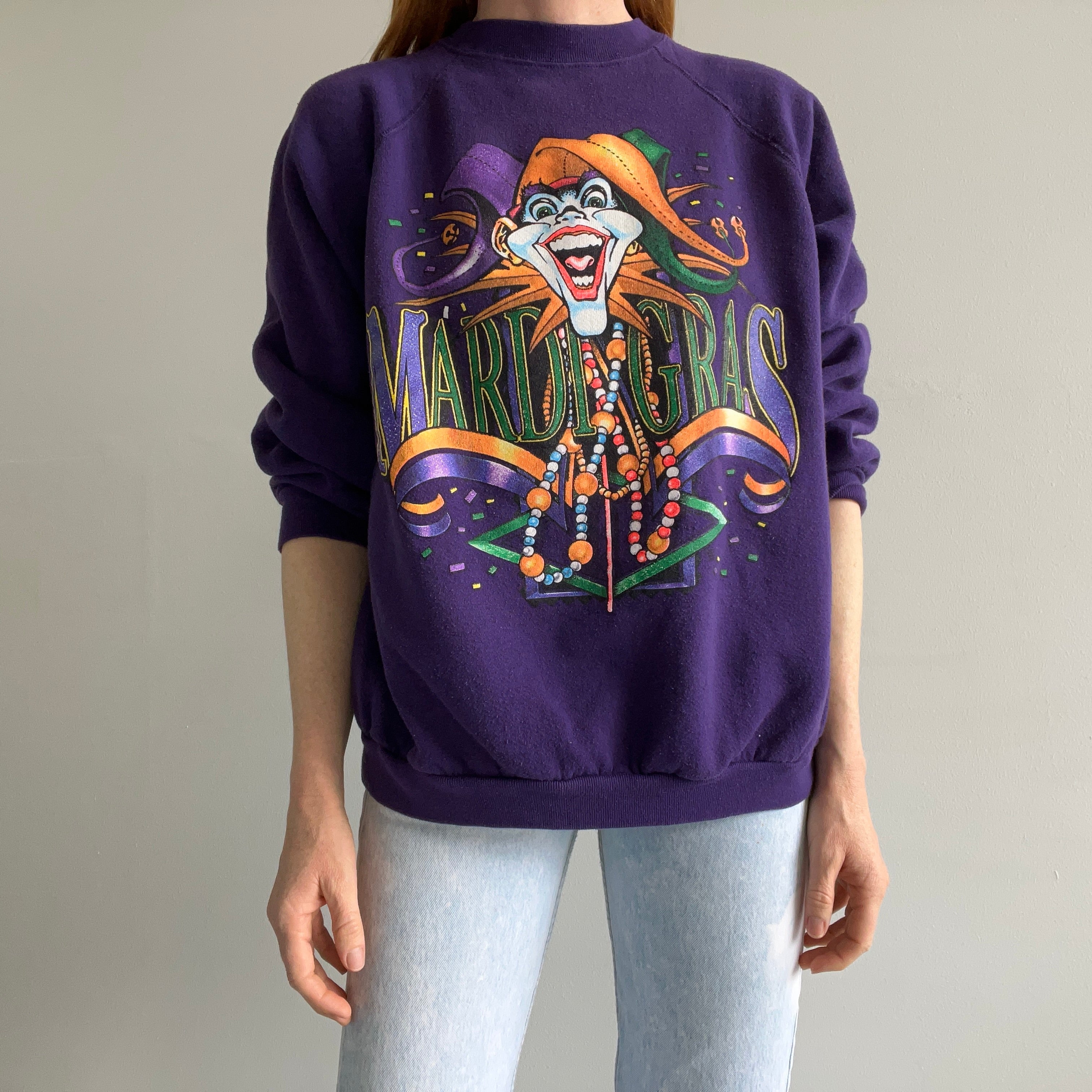 1990s Mardi Gras Graphic Sweatshirt by Tultex