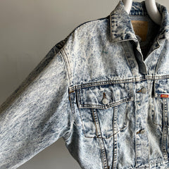 1980s Jordache SUPER RAD ACID WASH CROP TOP Denim Jacket