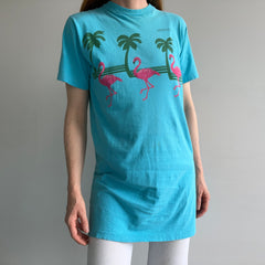 1980s Bahamas Flamingos X-Long T-Shirt Dress