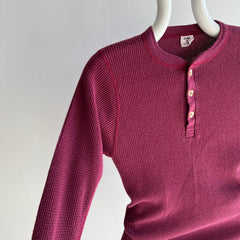 1980s !!!Gitano!!! Brand Waffle Knit Henley - So Darn Great