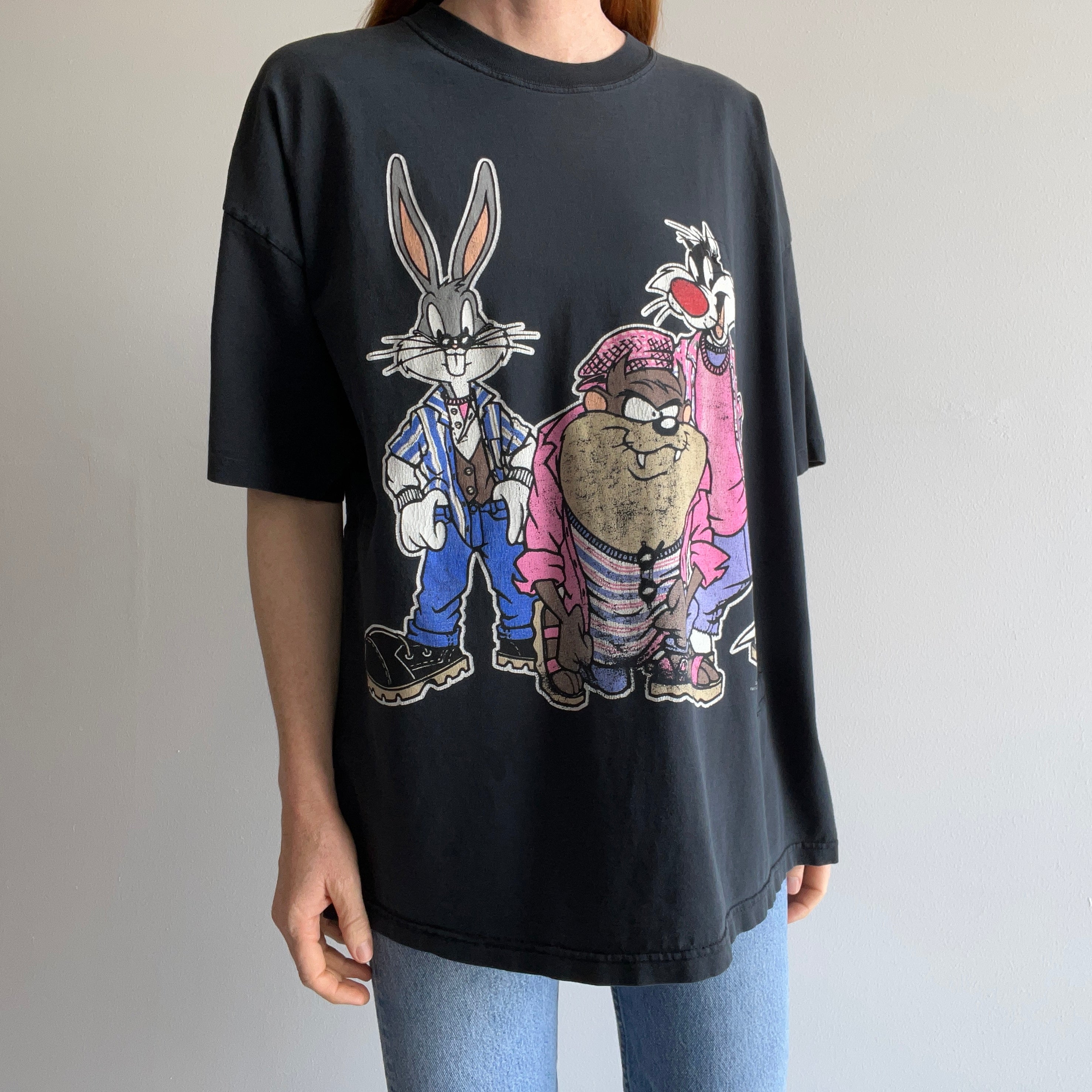 1990s Buggs Bunny, Taz(manian) Devil and Sylvester Warner Bros Mended Epic T-Shirt