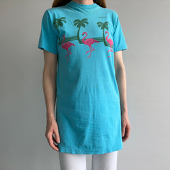 1980s Bahamas Flamingos X-Long T-Shirt Dress