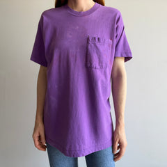 1980s Delightfully Stained (The Best Kind) Blank Purple Pocket T-Shirt