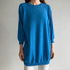 1980s Blank Blue Super Soft Sweatshirt Dress