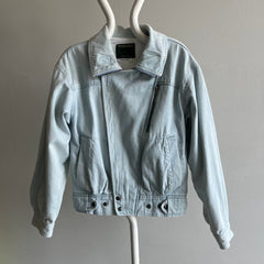 1990s Cotton Lined Biker Denim Jacket - Personal Collection