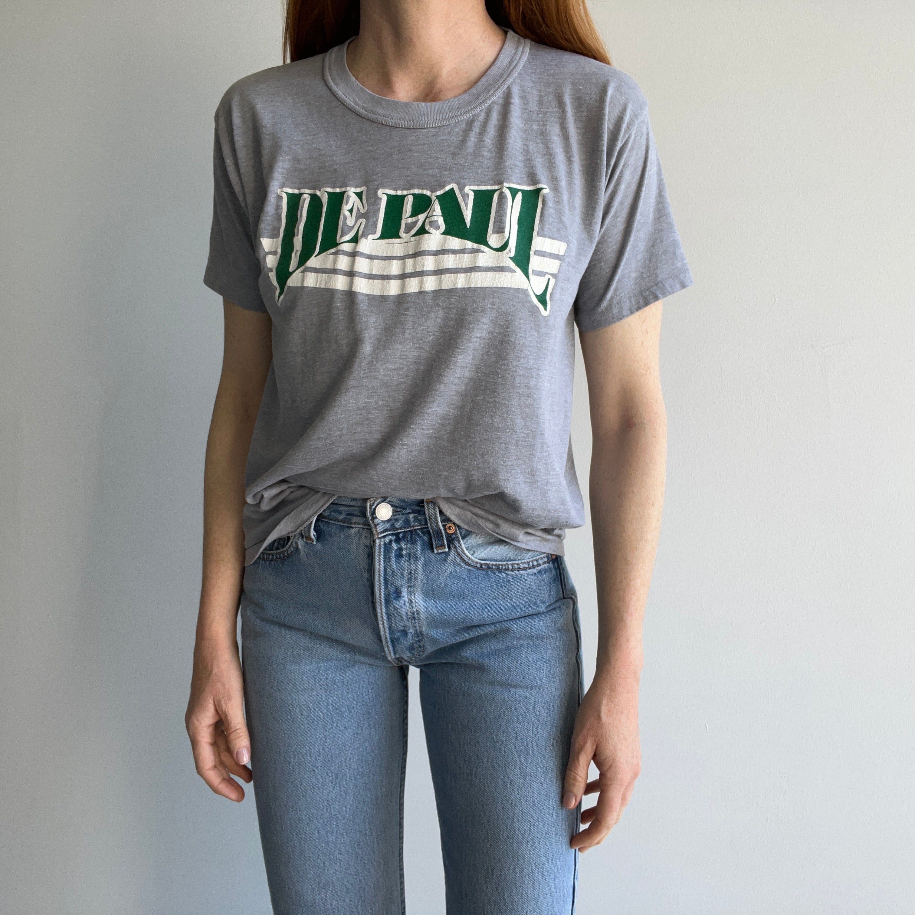 1970/80s De Paul Super Thin Rolled Neck T-Shirt