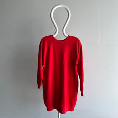 1980s Super Soft Red Sweatshirt Dress by Bassett Walker