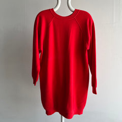 1980s Super Soft Red Sweatshirt Dress by Bassett Walker